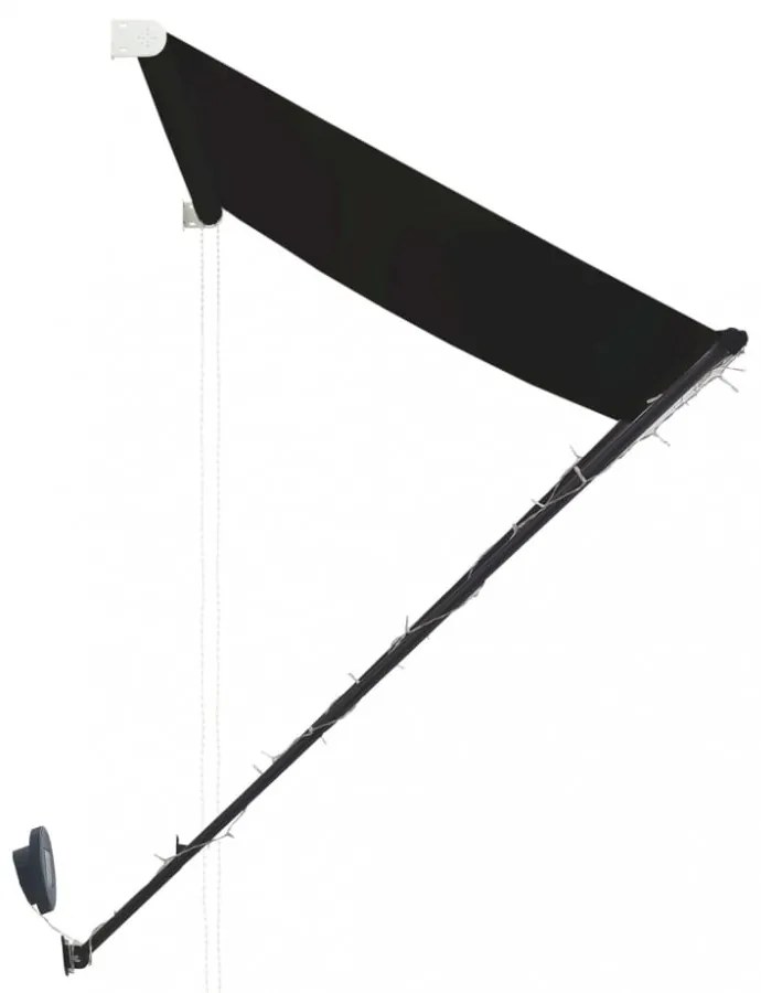 feltekerhető antracitszürke napellenző LED-del 350 x 150 cm