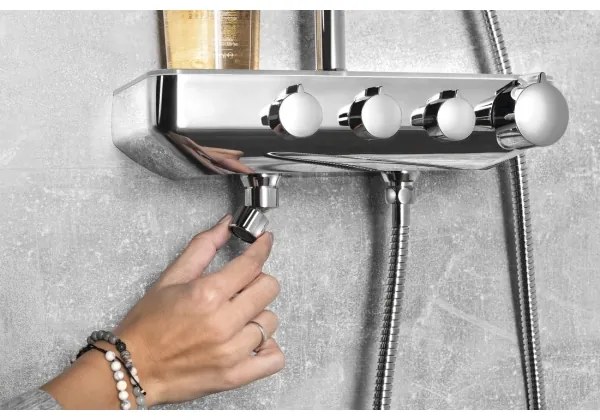 Aqualine - Zuhanyszett FARRAO csapteleppel, fényes króm