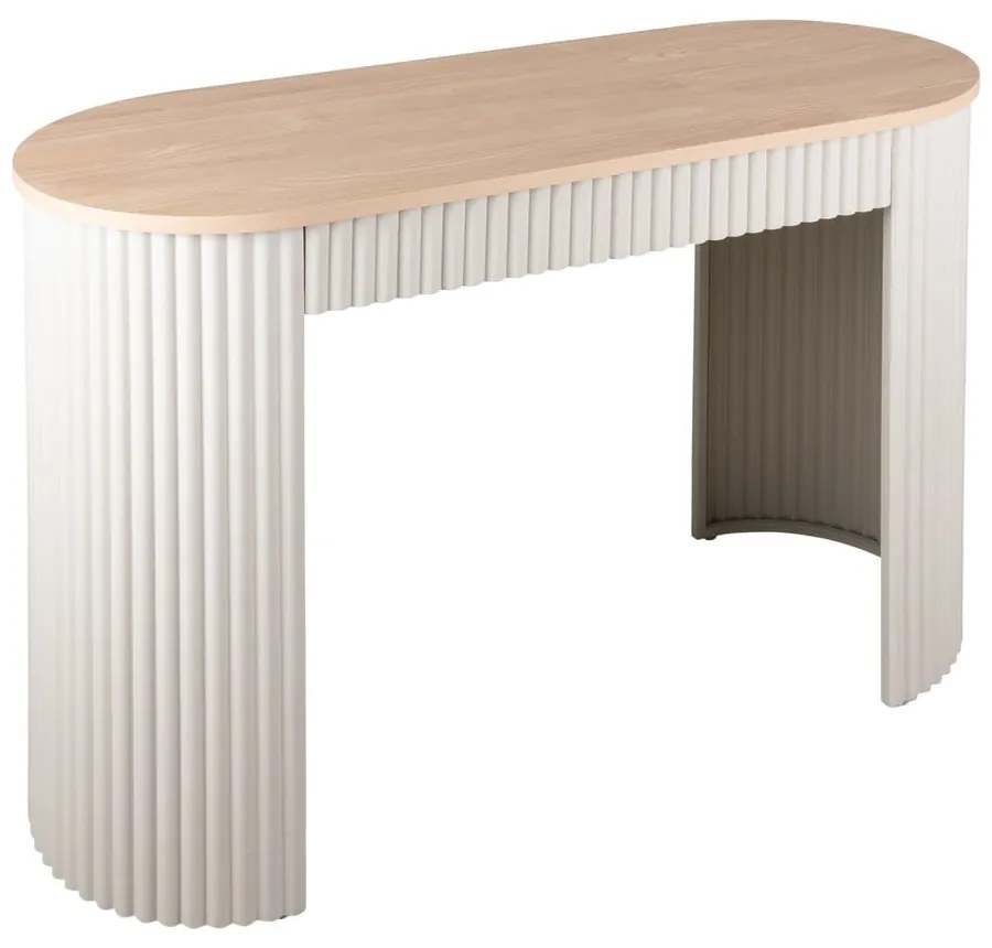 Bézs fém konzolasztal 40x100 cm Estriado – Leitmotiv