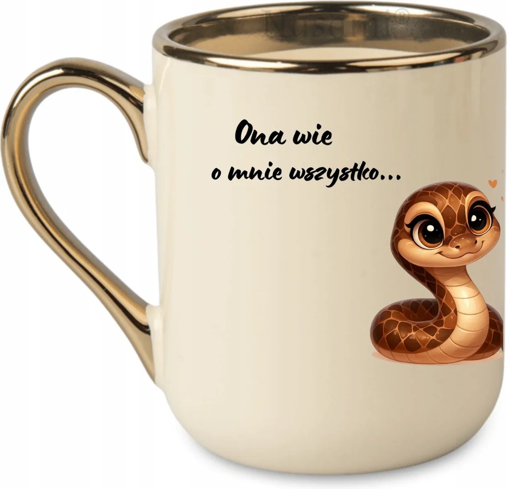 Elegáns bögre Kutyáknak Ő mindent tud rólam...és 330 Krémszínű