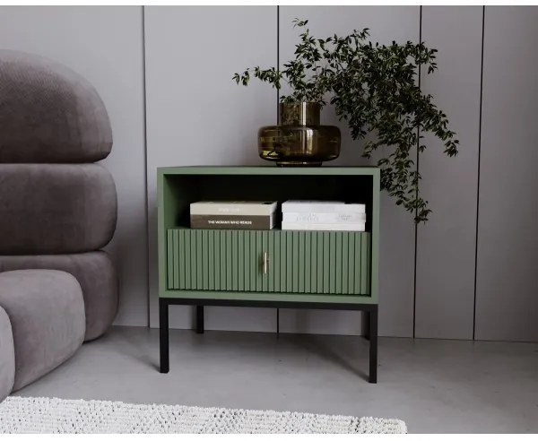 SUE éjjeliszekrény, zöld/fekete