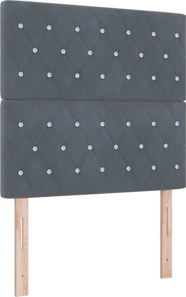 vidaXL Fejtámla Sötétszürke 90 cm Bársony