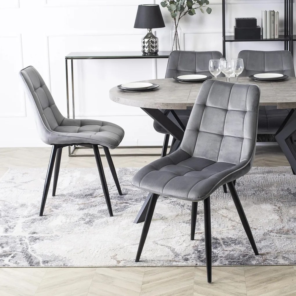 Krzesło RIO Szare Welurowe