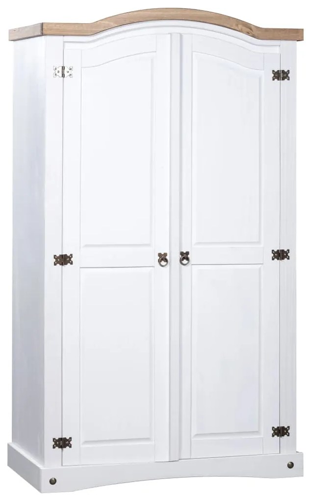 vidaXL fehér 2 ajtós Corona-stílusú mexikói fenyőfa ruhásszekrény