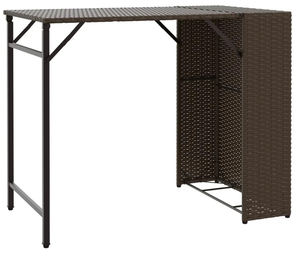 5 részes barna polyrattan összecsukható kerti étkezőgarnitúra
