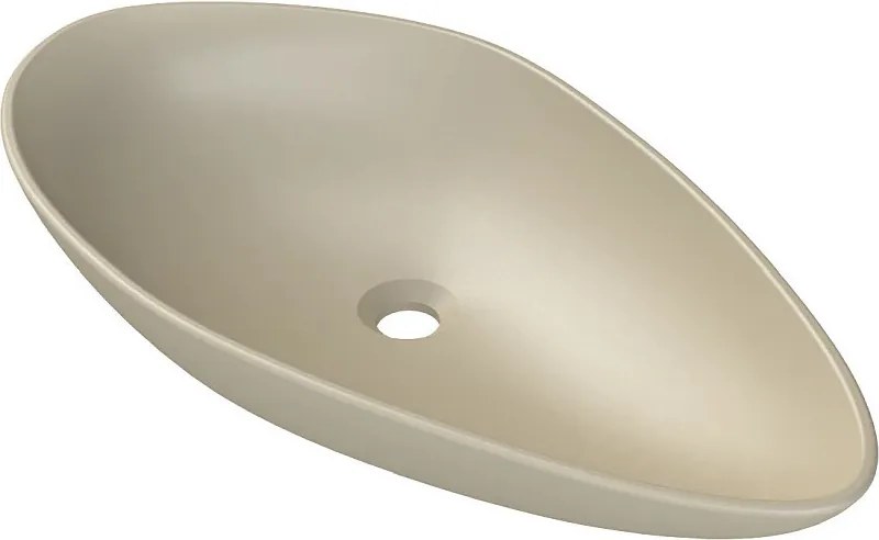CeraStyle OLIVE - PULTRA ültethető - Top Counter - porcelán mosdó - MATT BÉZS - 75 x 38 cm
