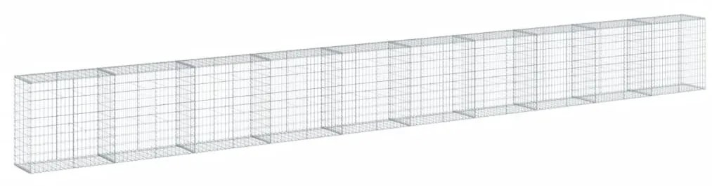 horganyzott vas gabion kosár fedéllel 1000 x 50 x 100 cm