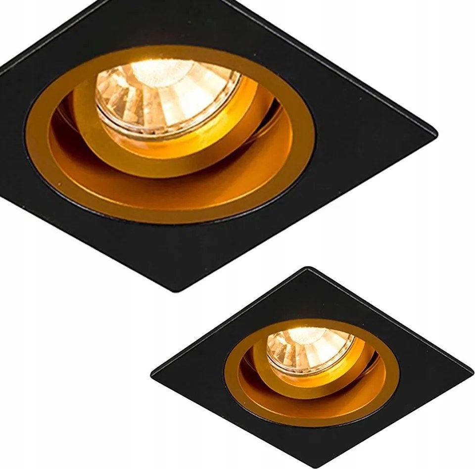 Süllyesztett lámpatest Chuck DL Square Black- Gold 92706 Zuma Line