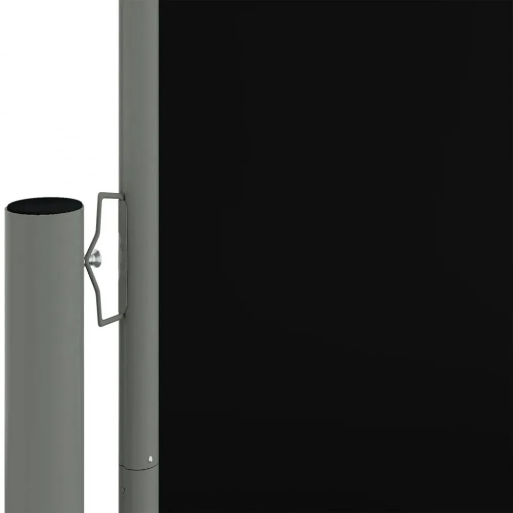 fekete behúzható oldalsó napellenző 220 x 1200 cm