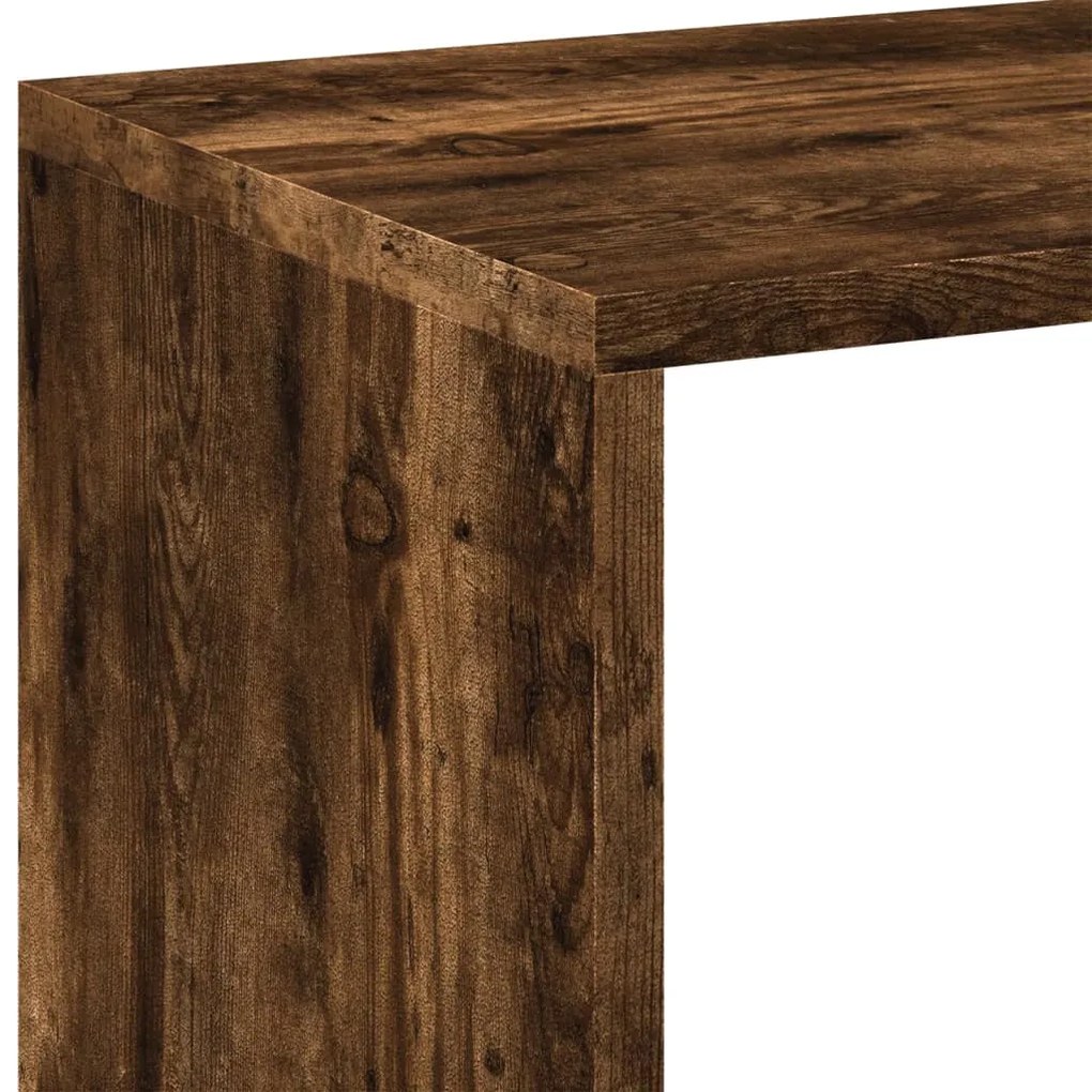 füstös tölgy szerelt fa elválasztó könyvespolc 102x29x103,5 cm