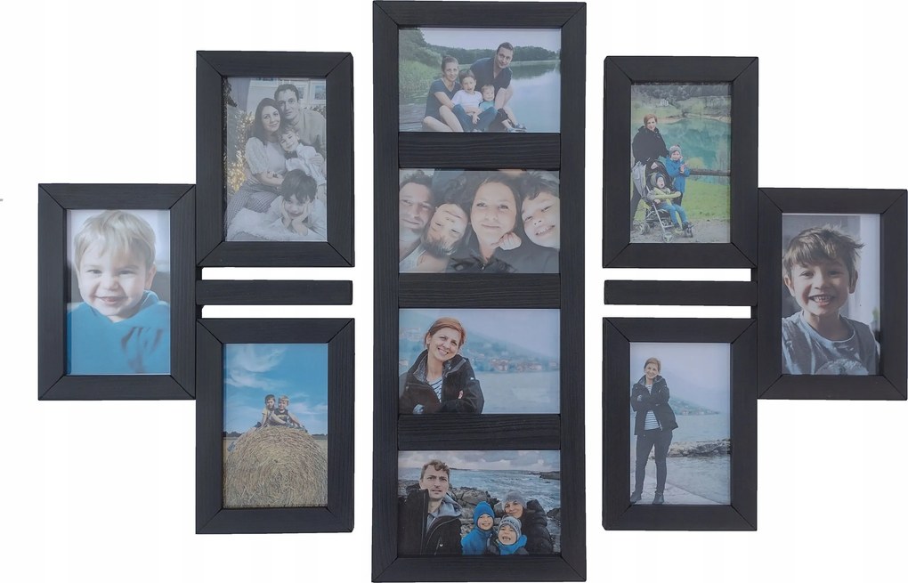 Fa Multirama képkeret 10 képhez 10x15 cm Galéria fali képkeret Fekete