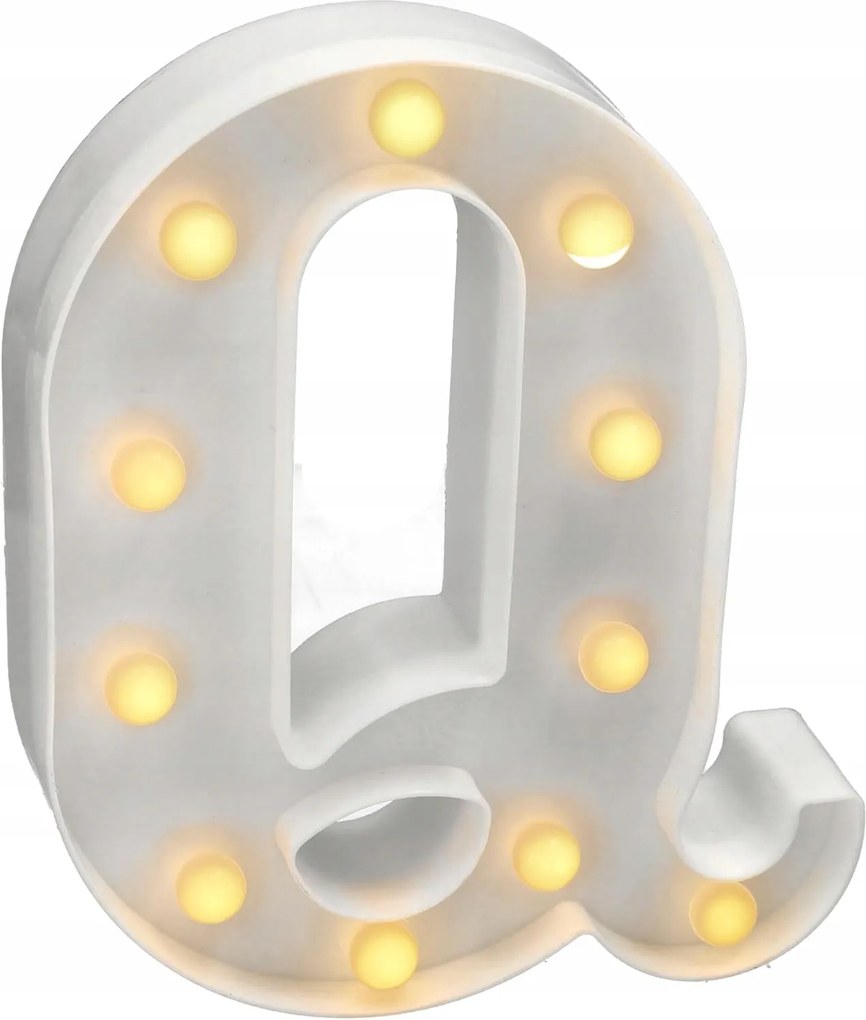 Világító Q betű a dekorációhoz és a hangulatos Led környezethez