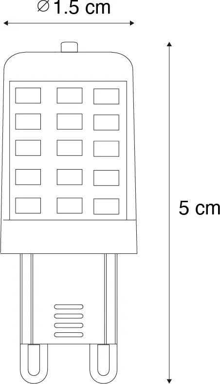 5 darabos G9 szabályozható LED izzók 1,2W 100 lm 2700K