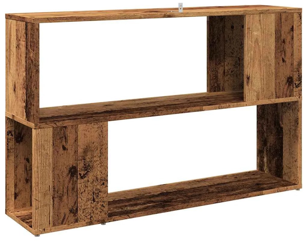 antik fa színű szerelt fa könyvszekrény 100 x 24 x 63 cm