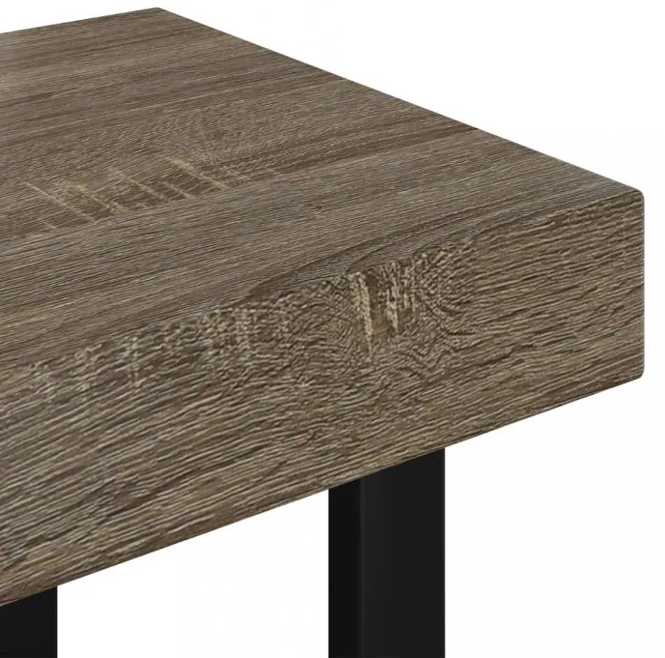 szürke és fekete MDF és vas dohányzóasztal 90x45x40 cm