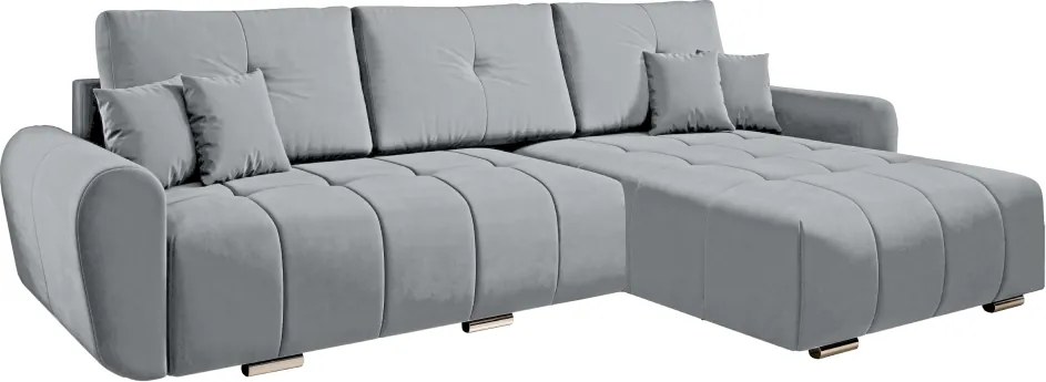 Univerzális ülőgarnitúra, világosszürke szövet, LONGA ROH