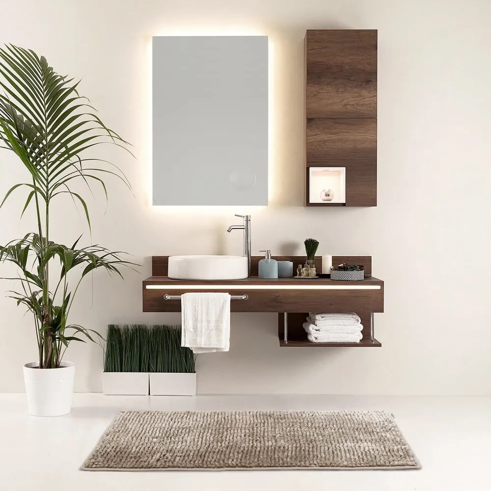 Világosbarna fürdőszobai kilépő 70x120 cm Bati – Restilo