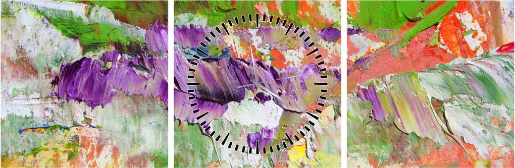 Absztrakció kép - festmény (órával) (90x30 cm)
