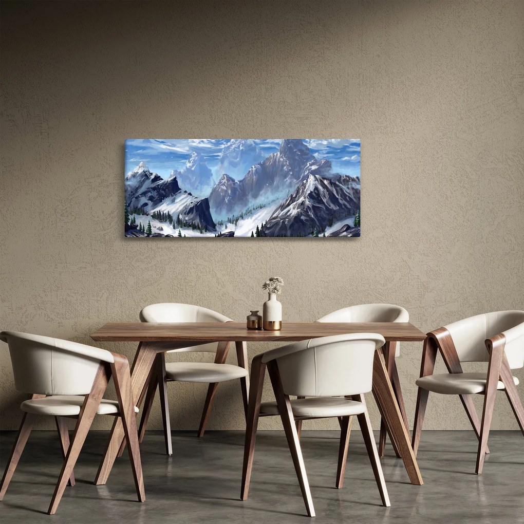 Kép - Festett hegyek (120x50 cm)
