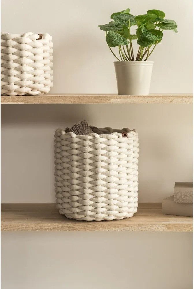 Textil tárolókosár ø 25x25 cm Peach Skin Round M – Bigso