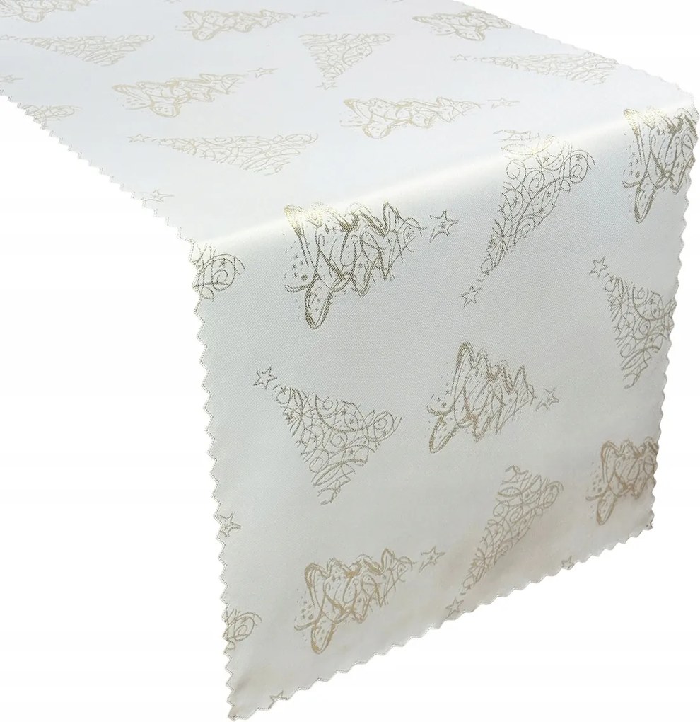 Futópad Kétoldalas Foltálló Karácsonyi Fehér Arany Karácsonyfa 40x120 cm