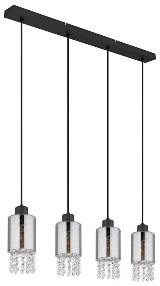 Globo Globo 15799-4H - Csillár zsinóron BACKEY 4xE27/40W/230V fekete GL7532