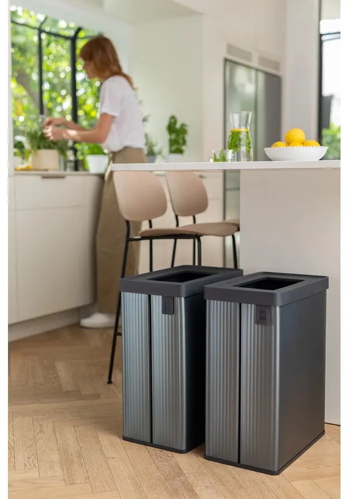 Szürke újrahasznosított műanyag szelektív szemetes 54 l Verto Recycle – Curver