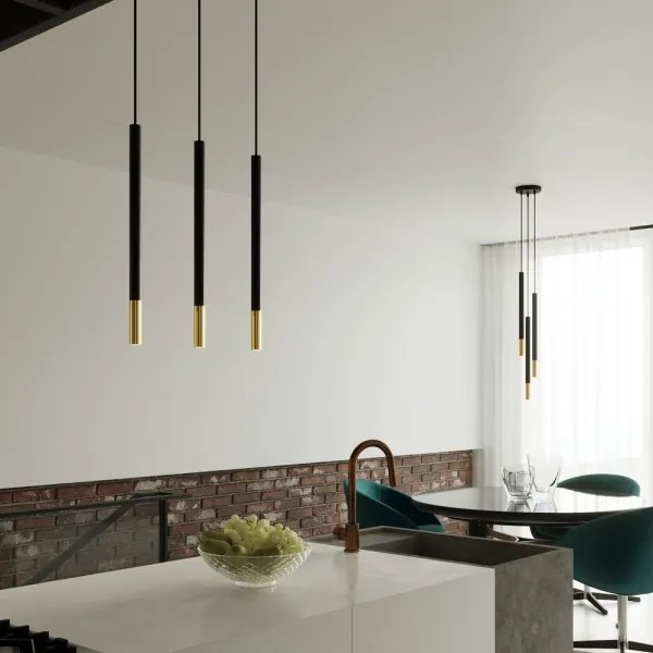 Csillár zsinóron MOSAIC 3xG9/12W/230V fekete/arany