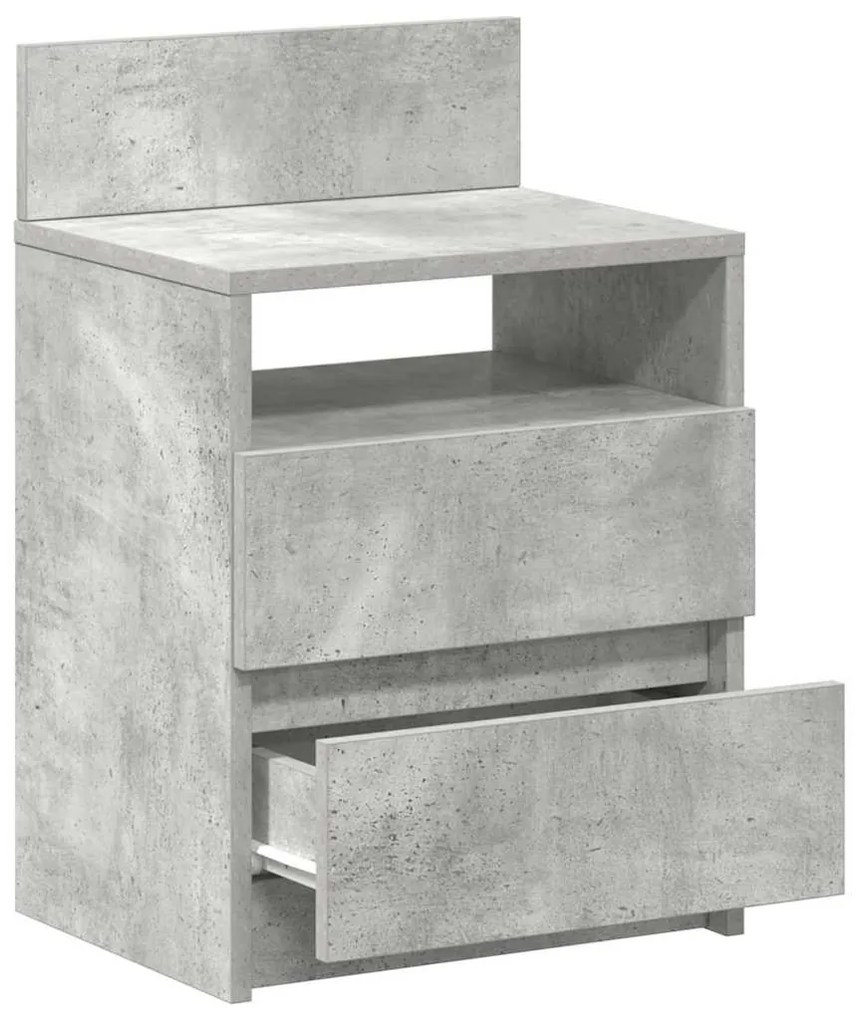 Betonszürke éjjeliszekrény 2 fiókkal 40x33x60 cm