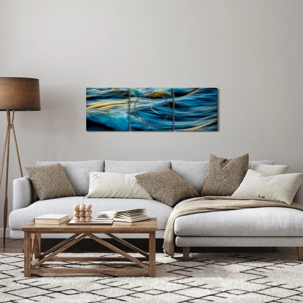 Kép - Hullámok (órával) (90x30 cm)