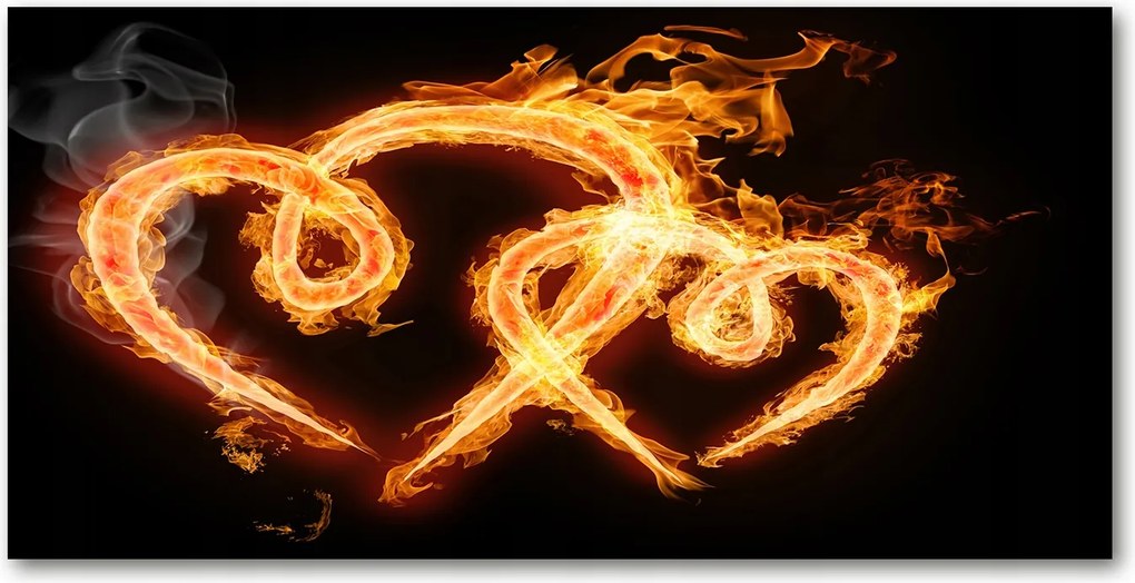 Fotó-kép edzett üveg Tűzszívek 140x70