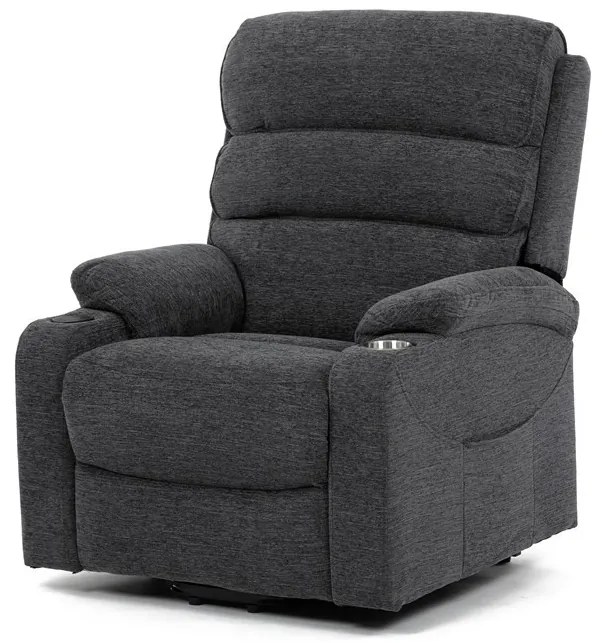 Dönthető fotel, elektromos kábeles vezérléssel, szürke, szövet, TV-S8348 GREY2