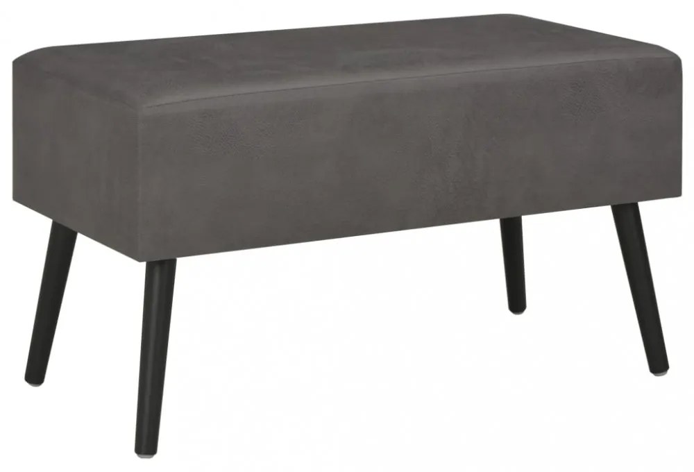 szürke műbőr pad fiókokkal 80 cm