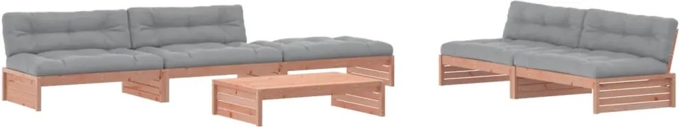 vidaXL 6 részes tömör duglászfenyő kerti társalgószett párnákkal