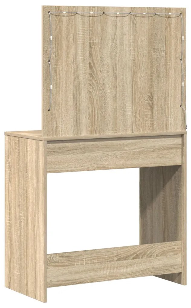 LED világítású öltözőasztal Sonoma tölgy 78.5 x 41 x 135 cm