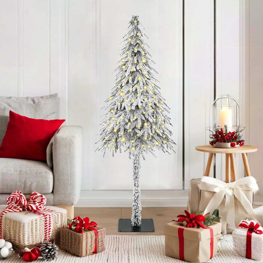 Karácsonyfa LED -es lámpákkal Fehér 120 cm PE