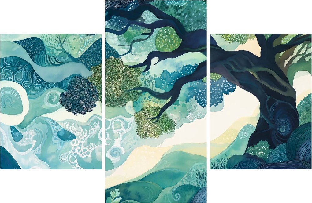 Kép – Az életfa zöld lombkoronája (90x60 cm)