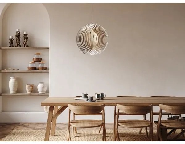 Fa függőlámpa kábelen 1xE27/60W/230V Ø 50 cm tömörfa/furnér/kaucsukfa