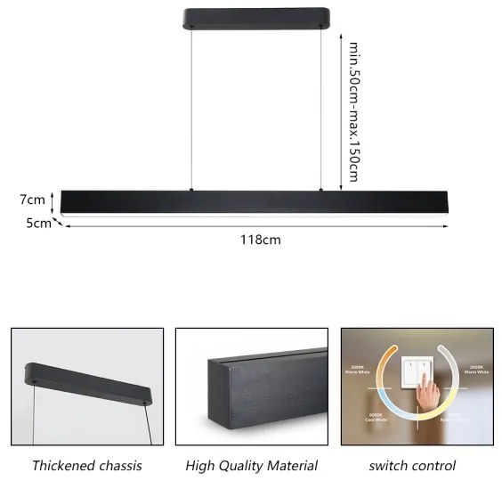Brilagi - LED csillár SLEEKLINE LED/40W/230V 3000/4500/6000K fekete