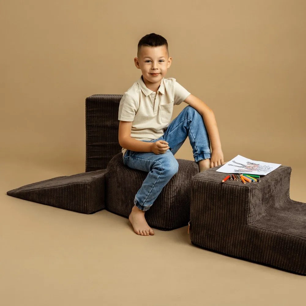 Türkiz kordbársony habszivacs játszótér 5 db-os magasság 30 cm 250x45 cm Montessori – Meowbaby