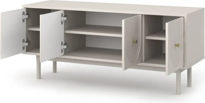 TV szekrény 4 ajtós kasmír színben arany fogantyúkkal – MAZOMA