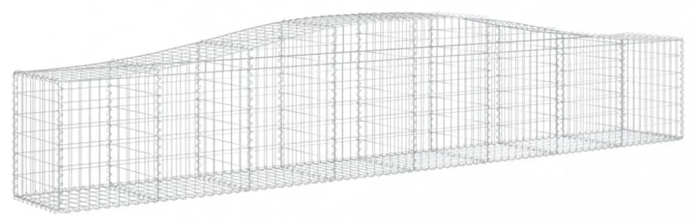 vidaXL 15 db íves horganyzott vas gabion kosár 400x50x60/80 cm