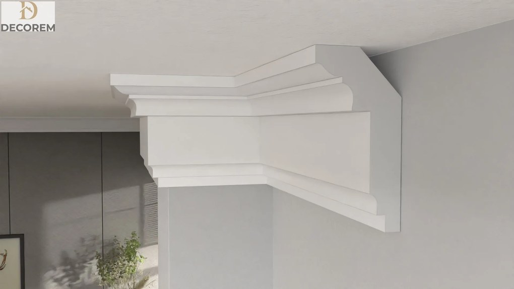 Mennyezeti díszléc DLP49 11cm x 6cm párkány stukkó Xps Decorem