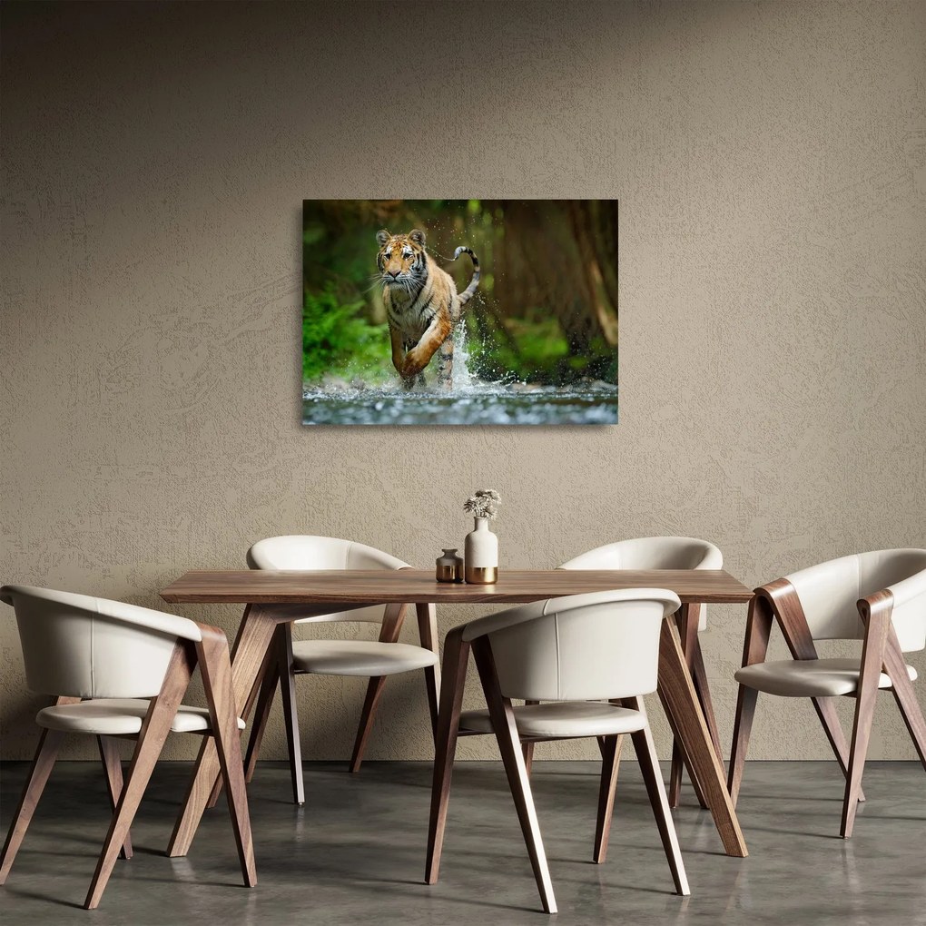Futó tigris képe (üvegen) (70x50 cm)