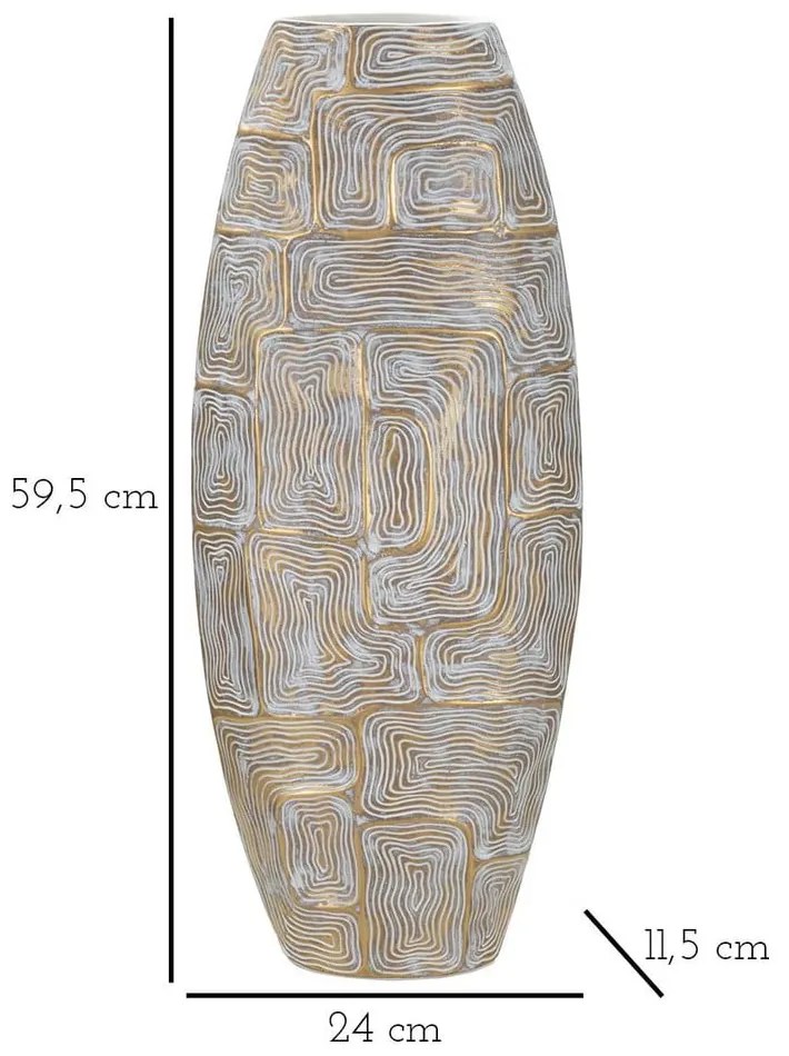 Aranyszínű poligyanta váza (magasság 59,5 cm) Eclips – Mauro Ferretti