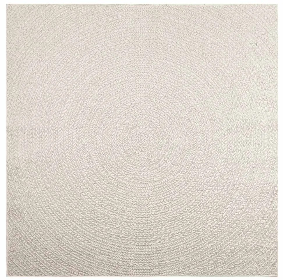 ZIZUR krém juta hatású beltéri és kültéri szőnyeg 200x200 cm