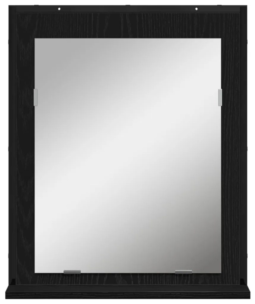 Fürdőszobai Tükör Fekete Tölgy 50x12x60 cm Szerelt Fa