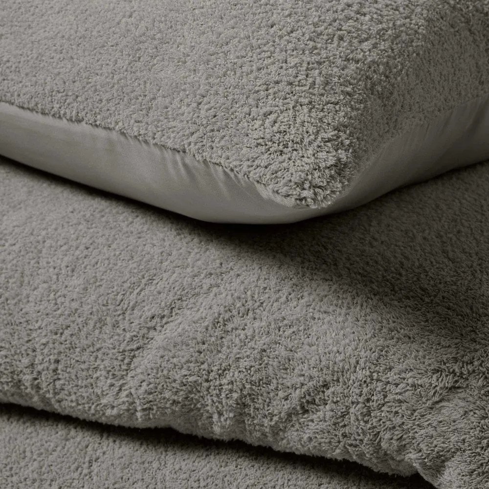 Antracitszürke kétszemélyes-hosszabbított mikroplüss ágyneműhuzat 240x220 cm Helena – douceur d'intérieur