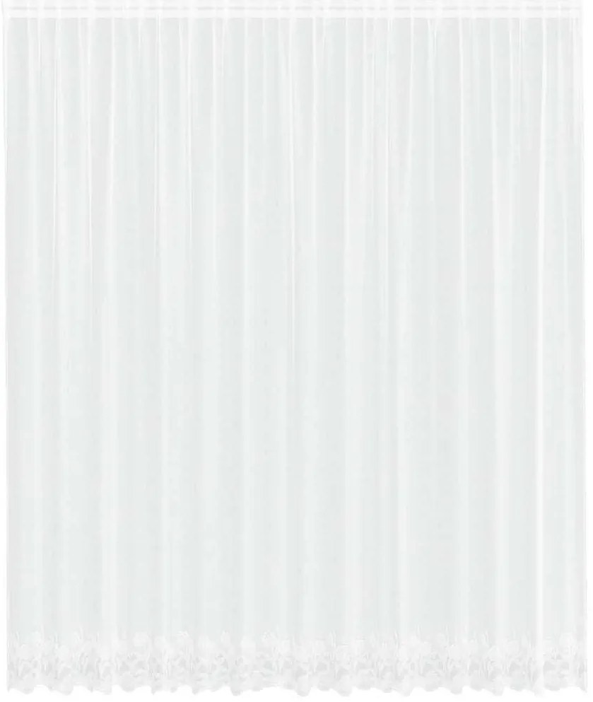 Függönyök függönyökkel Virágos Fehér 400 x 280 cm Poliészter