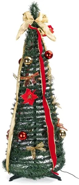 Aigostar - LED kültéri karácsonyfa 80xLED/230V 1,2m IP44 fekete/arany meleg fehér